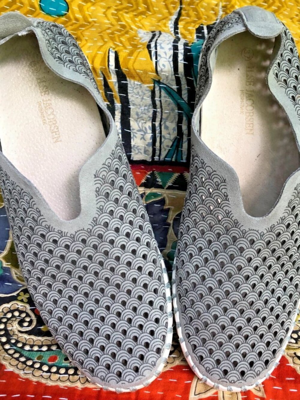 ILSE JACOBSEN Hornbak  Women's Tulip Flat | Slip-On Gray NEW Sz 37